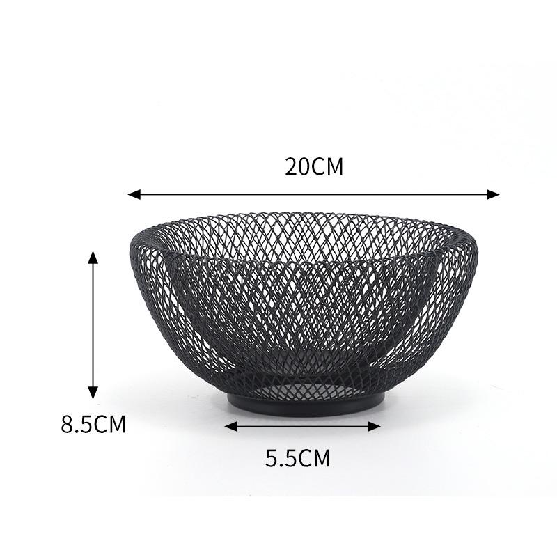 Modern Creative Bird's Nest Wrought Wire Mesh Household Fruit Basket Double Layer Snack Candy Storage Kitchen Table Fruit Plate