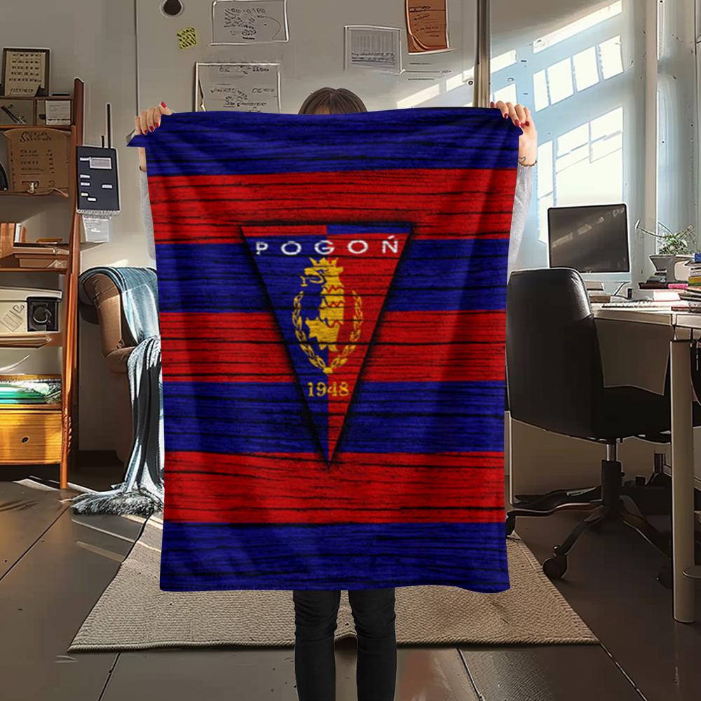 1PC Mks Pogoń Szczecin Print Flannel Blanket, High quality Comfortable for All Seasons, Home Decor, Warmth and Comfort, Perfect for Christmas Gifts