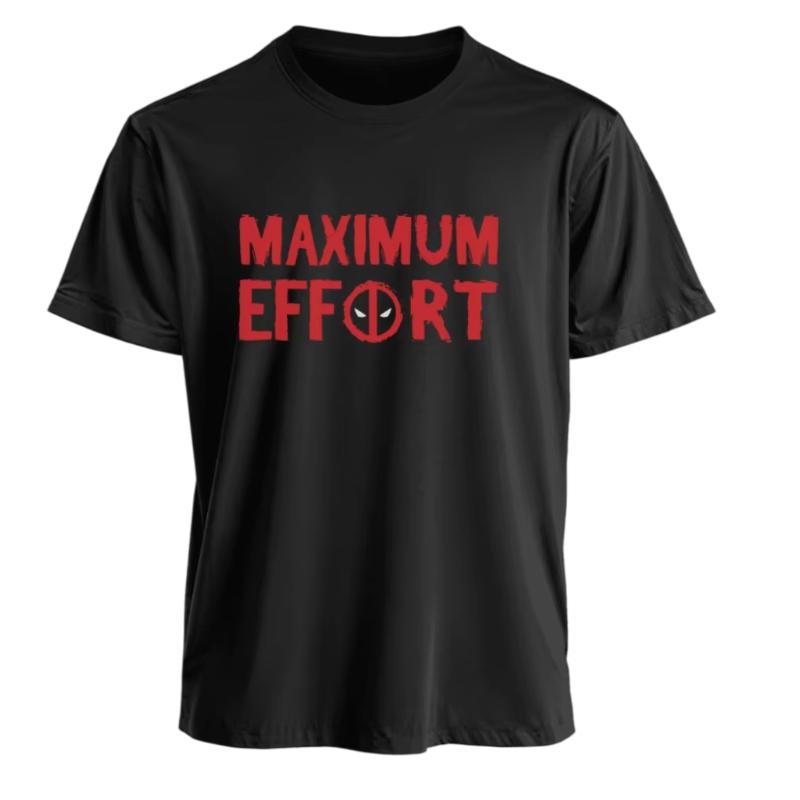 

Marvel TShirt Men Women Deadpool Maximum Effort American Niche Fitness Trendy Oversized Short Sleeve Casual Streetwear Tee S