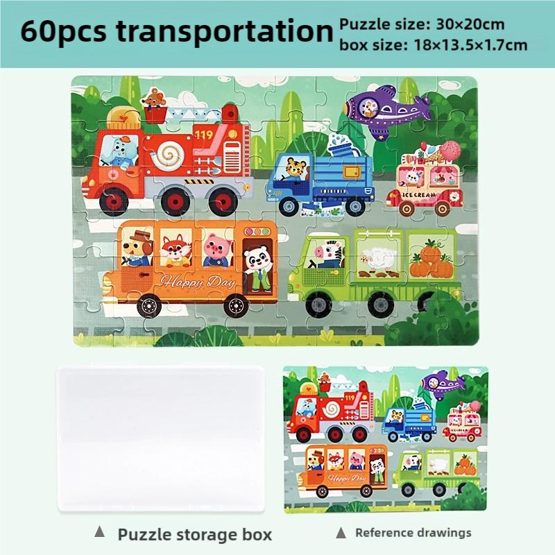 New Logic Thinking Intellectual Wooden Game Puzzle Jigsaw Animal Vehicle Cartoon Early Educational Toys For Kids Children Gifts