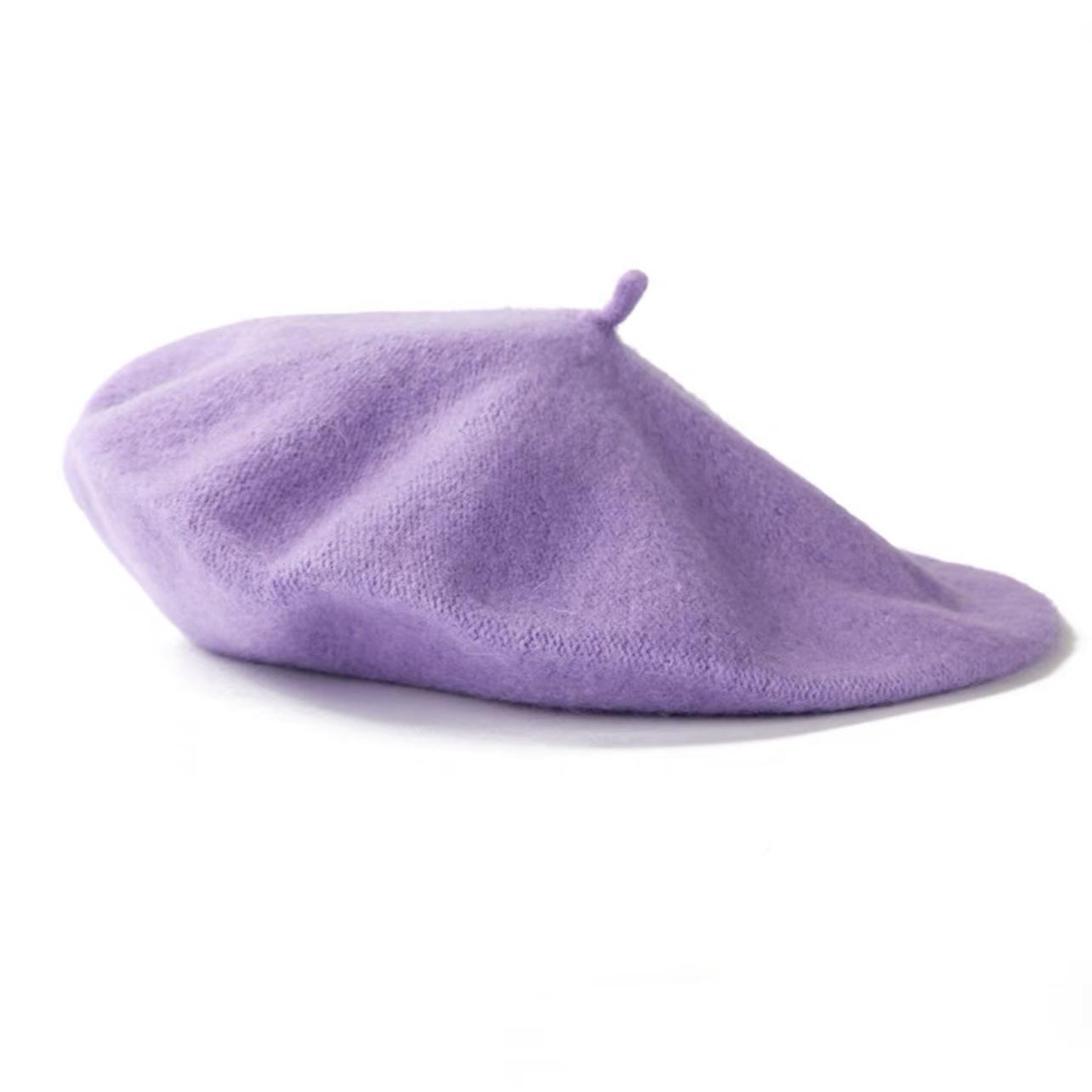 1 Stuk Retro Franse Gebreide Baretmuts Voor Vrouwen, Snoepkleurige Fleece Kostuumfeestmuts Britse Retro Schildersmuts Voor Herfst Winter One Size