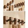 Walnut Bathroom Wall-Mounted No-Drill Adhesive Hook, Solid Wood & Space Aluminum