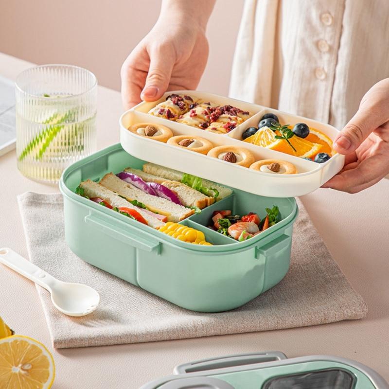 Leakproofs Bento Boxes with Compartment Lunch Container Food Storage Boxes Meal Preparation Lunch Container Easy To Clean