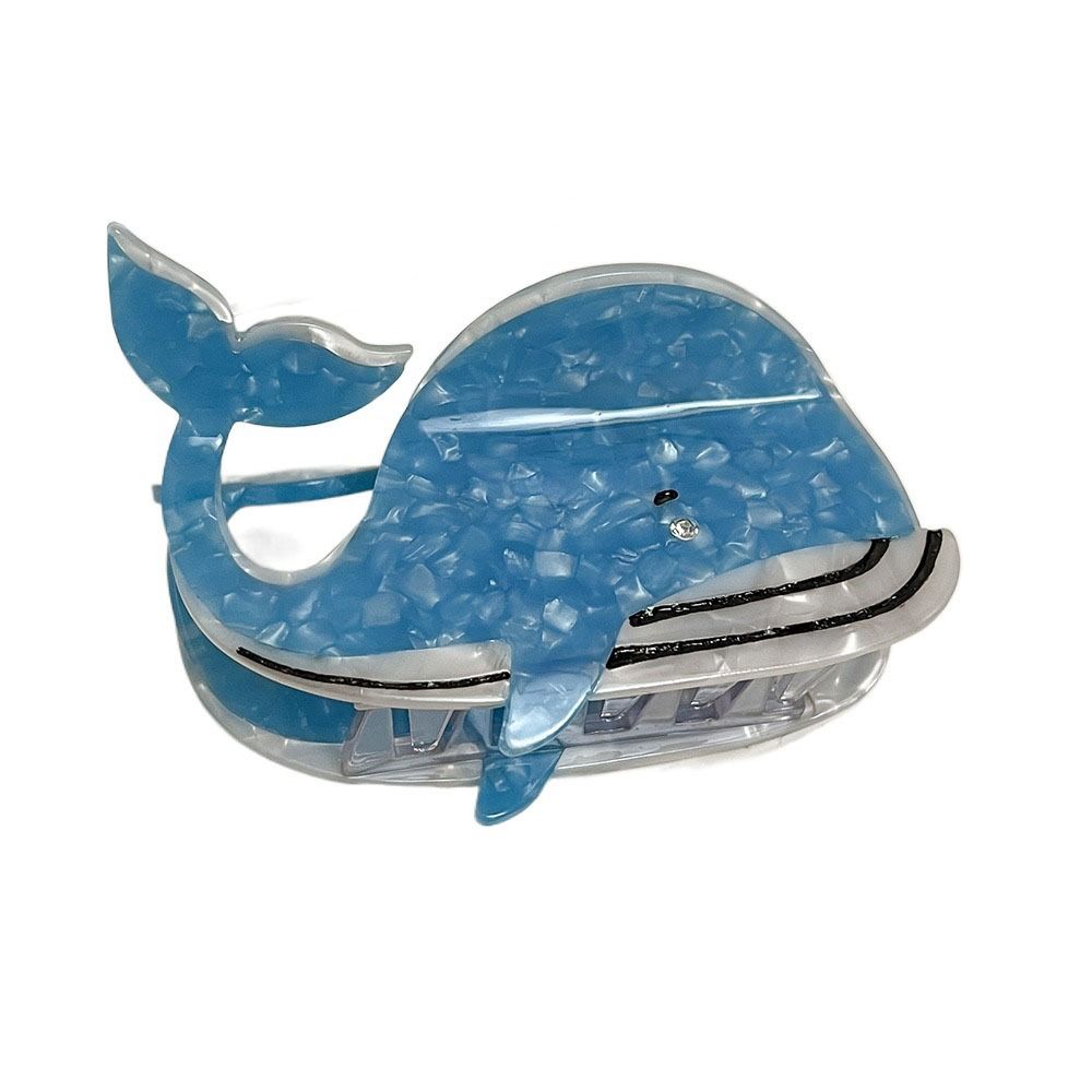 Acetate Shark Whale Hair Catch Metal Acrylic Blue Whale Dolphin Hair Clip Hair Accessories Cartoon Shark Clip Women/girls