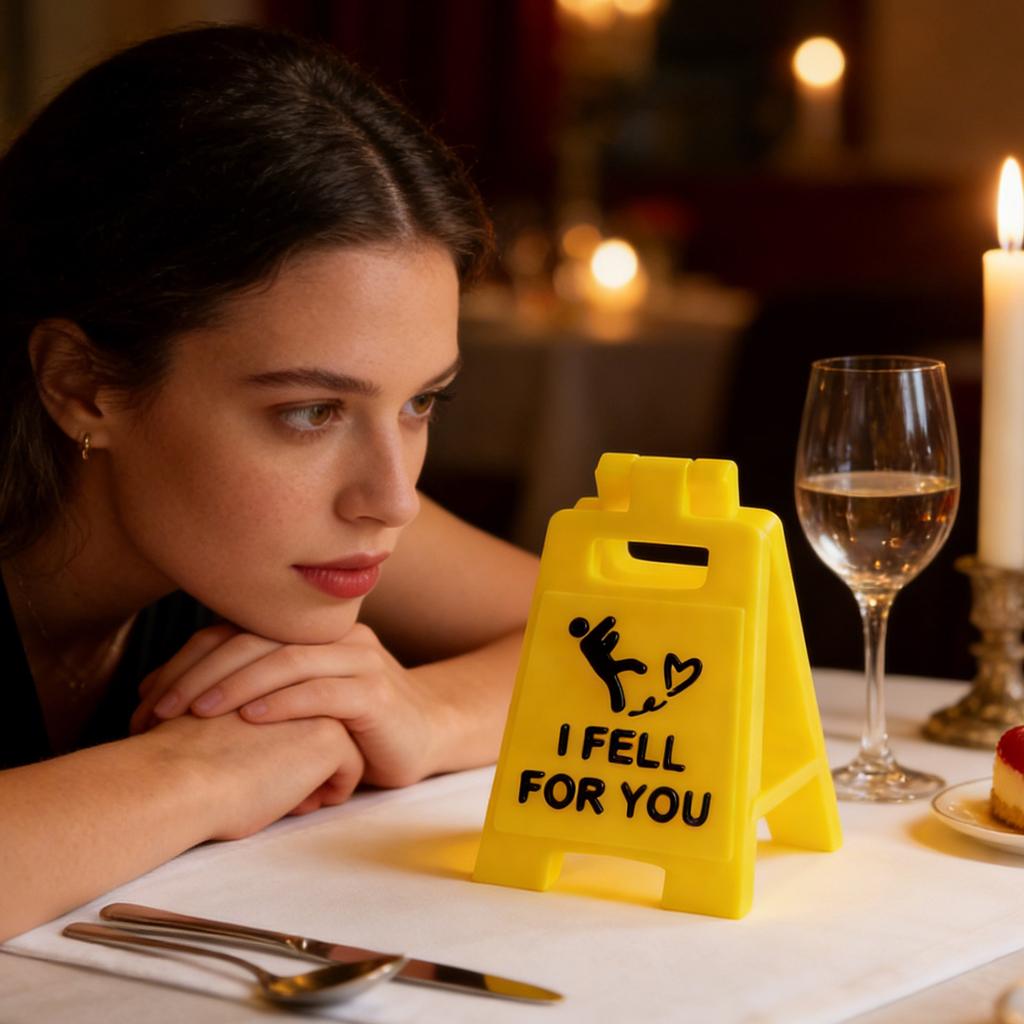 I FELL FOR YOU desktop ornament sign Valentine's Day Funny Romantic Ornaments board Wedding Birthday party desktop decoration