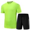 Men Women Breathable Ice Silk Short Sleeve Two Piece Set Casual Sportswear Lightweight Quick Dry