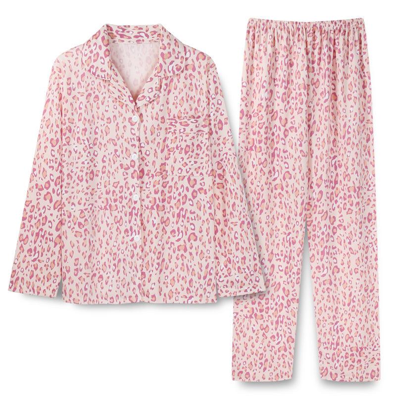 Women's Spring Autumn Home Furnishing Pajamas Sleepwear Set Long Sleeve Pants Set Casual Breathable Sleep Home Furnishing