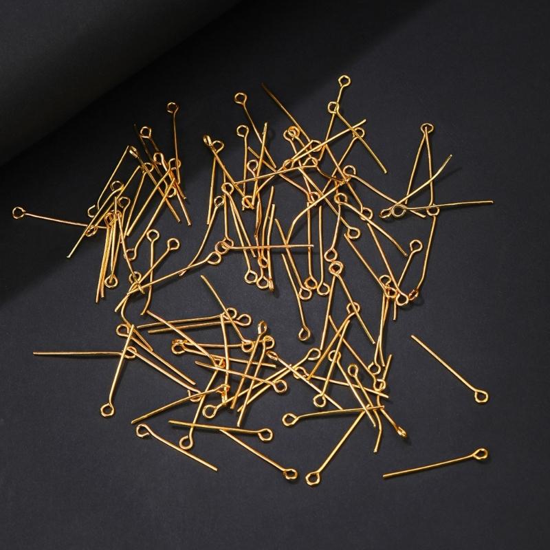 200pcs 9 Shaped Crafting Eye Head Pins For Jewelry Making High Strength Metal Components For Necklace Earrings