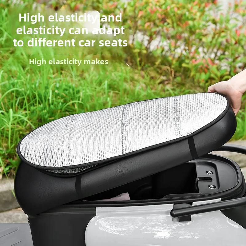 Foldable Electric Motorcycle Seat Cushion Water Repellent Sun Protection Heat Insulation Thickened Battery Car Seat Seasons