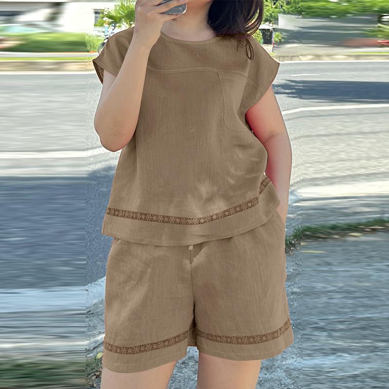 

ZANZEA Женская блузка без рукавов и шорты Летние костюмы-двойки