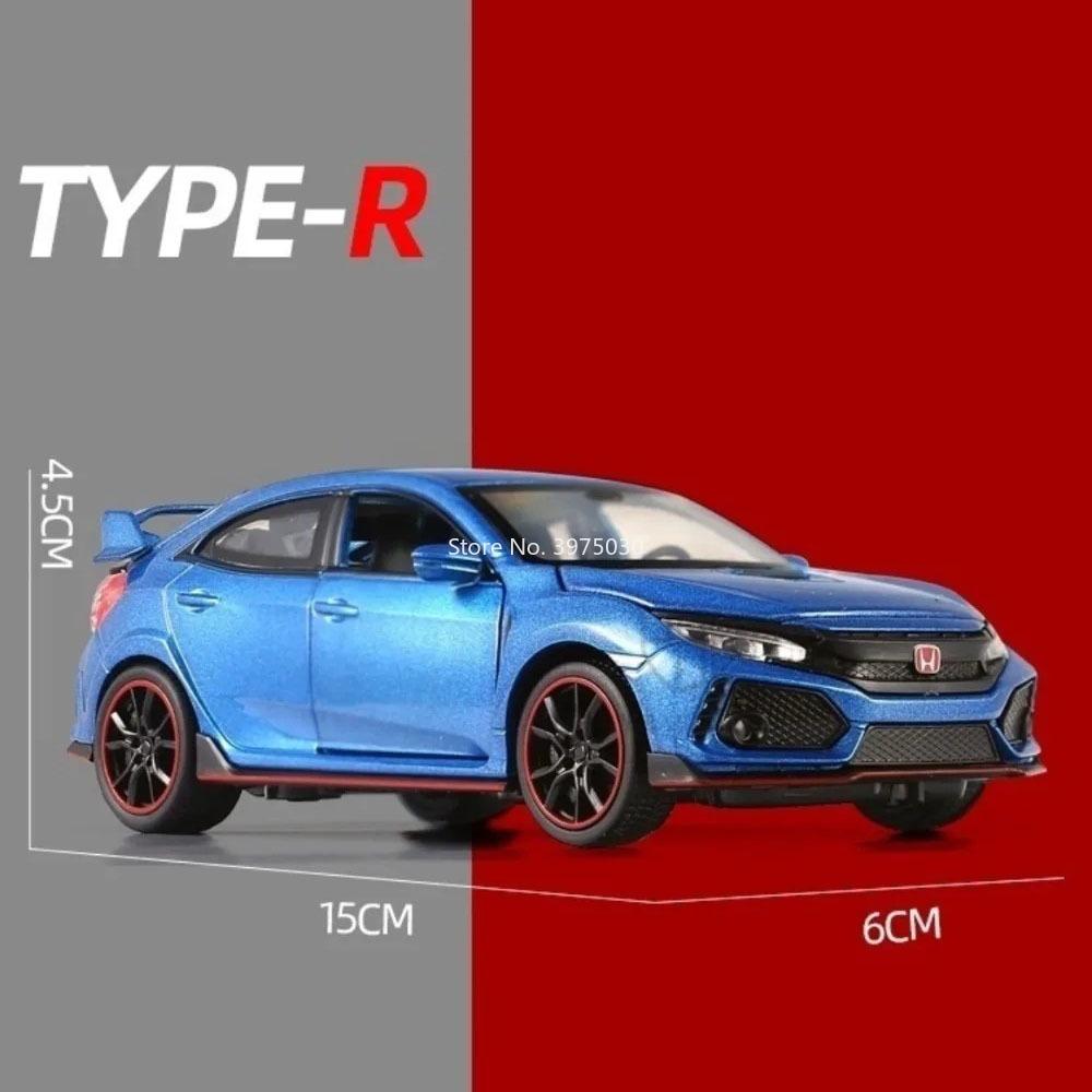 1:32 Honda Accord CIVIC TYPE-R Toys Cars Miniature Models Alloy Diecast Doors Opened Car Toy Sound Light Vehicles Children Gifts ahn256