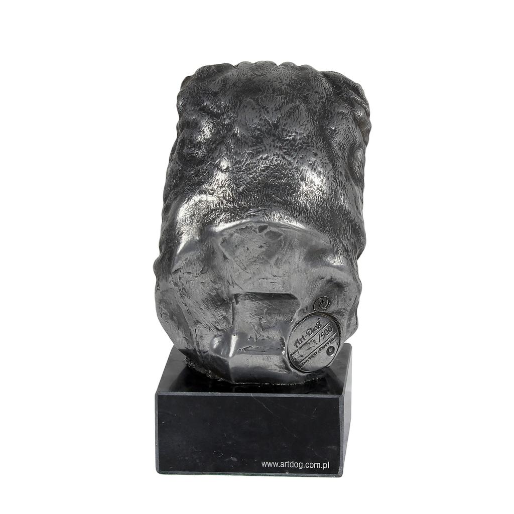 Shar Pei - Figur auf Marmor, mit silbernem Metall überzogen, handgefertigt, Marke Art-Dog
