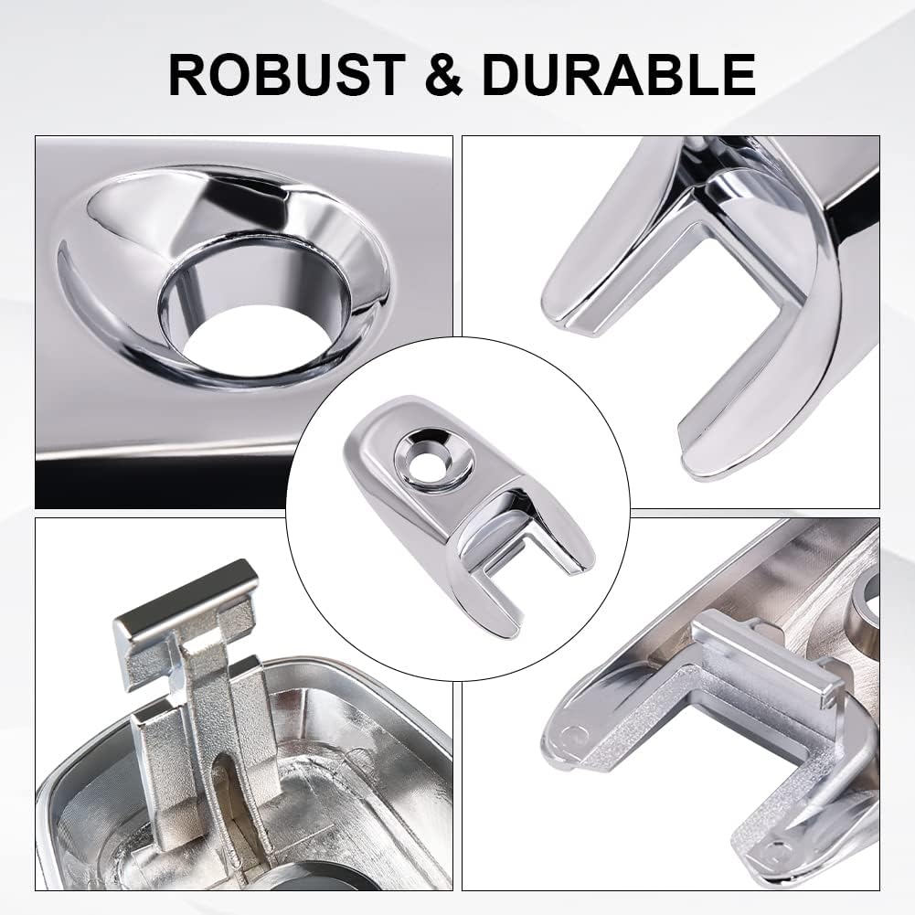 Chrome Door Handle Lock Cylinder Cap Driver Compatible with Ford Lincoln | Edge MKX Explorer 2011-2019 Handle Cover with Keyhole Replacement for