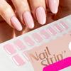 16Tips Semi-Cured Gel Nail Sticker Pure Color UV/LED Lamp Gel Nail Polish Wraps Long-Lasting Nail Strips Patch Nail Decoration