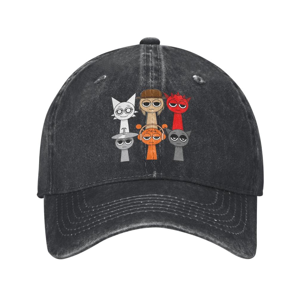 Sprunkis Cartoon Unisex Style Baseball Caps  Distressed Cotton Hats Cap Vintage Outdoor Activities Gift Snapback Cap