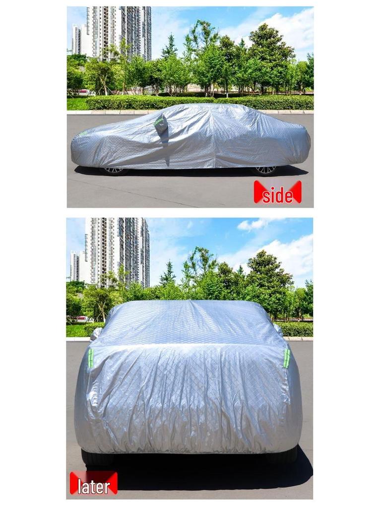 All-Season Oxford Car Cover: Sun, Rain, Snow & Frost Protection with Heat Insulation - Thickened Universal Fit for Outdoor Use.