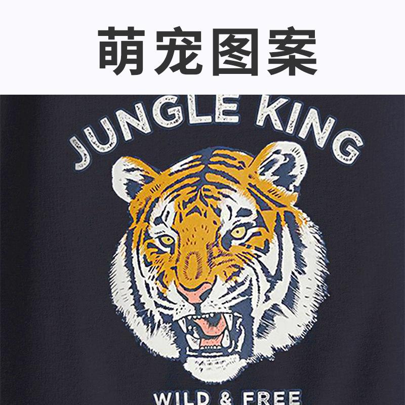 Children'S Clothing Boys Short-Sleeved Middle And Small Children Casual Black T-Shirt Summer Section Men'S Baby Boys T-Shirt
