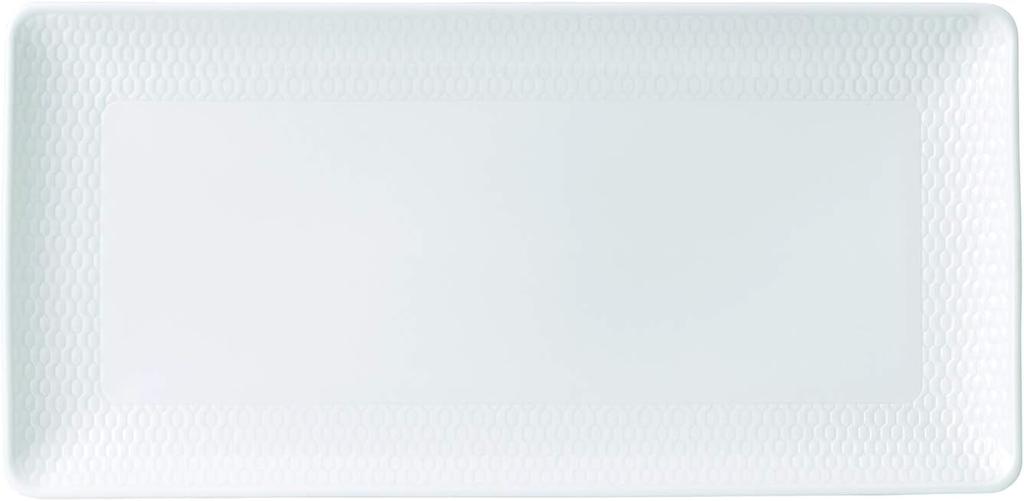 Wedgwood Official Wedding Gift Geo Long 28 x Wedding Gift for the Bride and Officially Imported Wrapping Tray, 13.5 cm, White, Tableware, Groom,