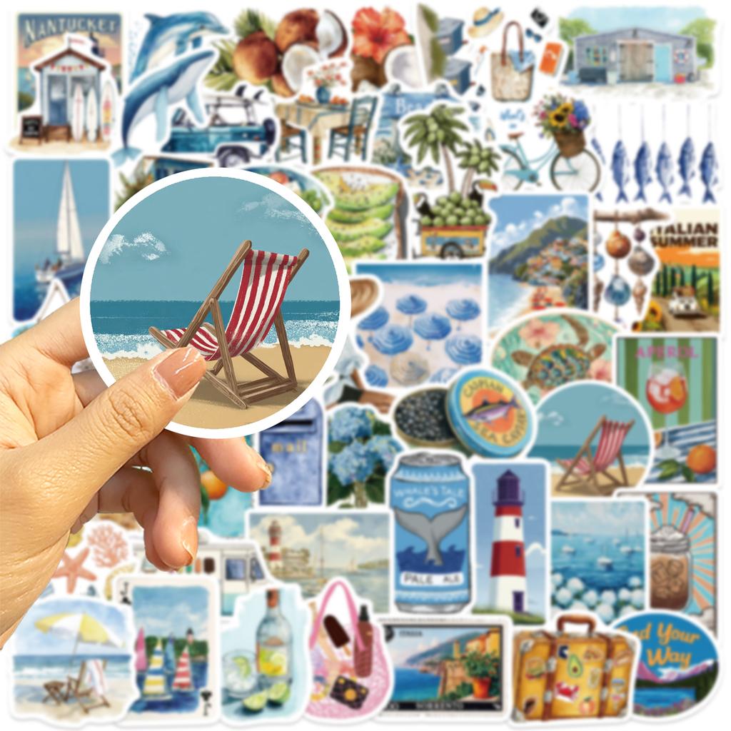 50Pcs Summer American Style Stickers For Scrapbooking Diary Laptop Water Bottle Computer Phone Cartoon Car Stickers Decals