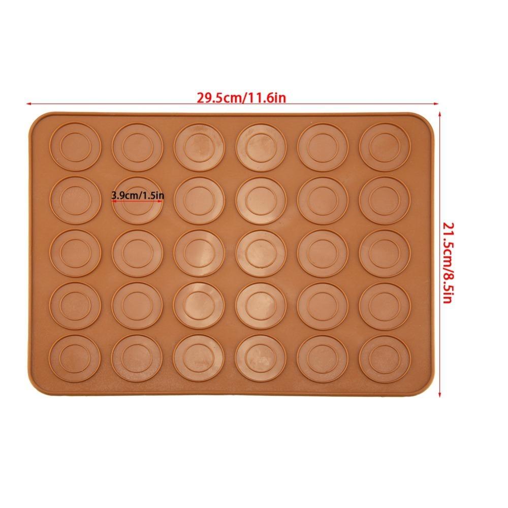 30 Hole Macaron Baking Mat Food Grade Silicone Dishwasher Safe Silicone Pastry Mold Oven Safe Flexible Round Cookie Sheet