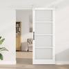 ORKDAL Sliding Door White 83 X 211 Cm Solid Pine Wood and Glass
