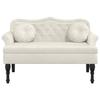 Cream Velvet Bench with Cushions 120.5 X 65 X 75 Cm