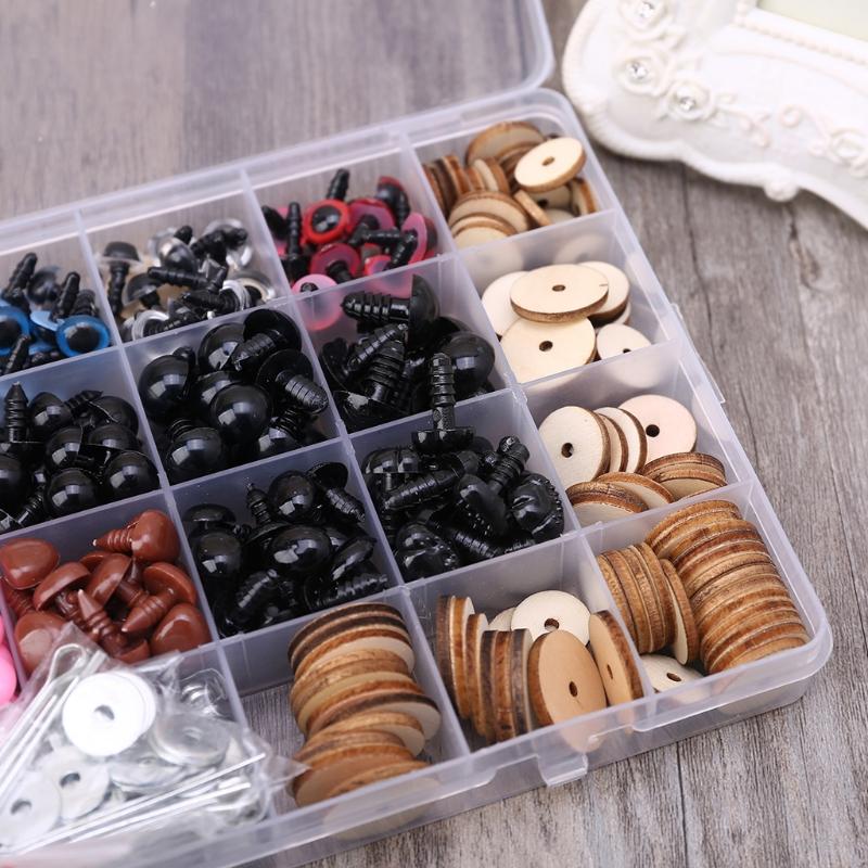 330 pcs Wooden and Plastic Safety Puppet Eyes and Joints Handmade Material Sewing Craft for Dolls Animal for DIY Lover