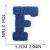 7cm White Background Royal Blue Text Embroidered Letter Patch for Bags & Decor