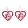 1 Pair Women Color Contrast Love Letter Print Earrings Pink Series Hook Earrings Romantic Valentine Day Drop Earrings