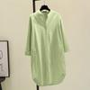 Women's Multi-color Cotton Long Sleeve Korean Style Layered Shirt - Spring/Autumn 2025