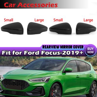Rearview Mirror Cover Housing For Ford Focus MK4 2019-2023 LHD Black/Carbon Pattern Side Mirror Cap US Version Car Accessories