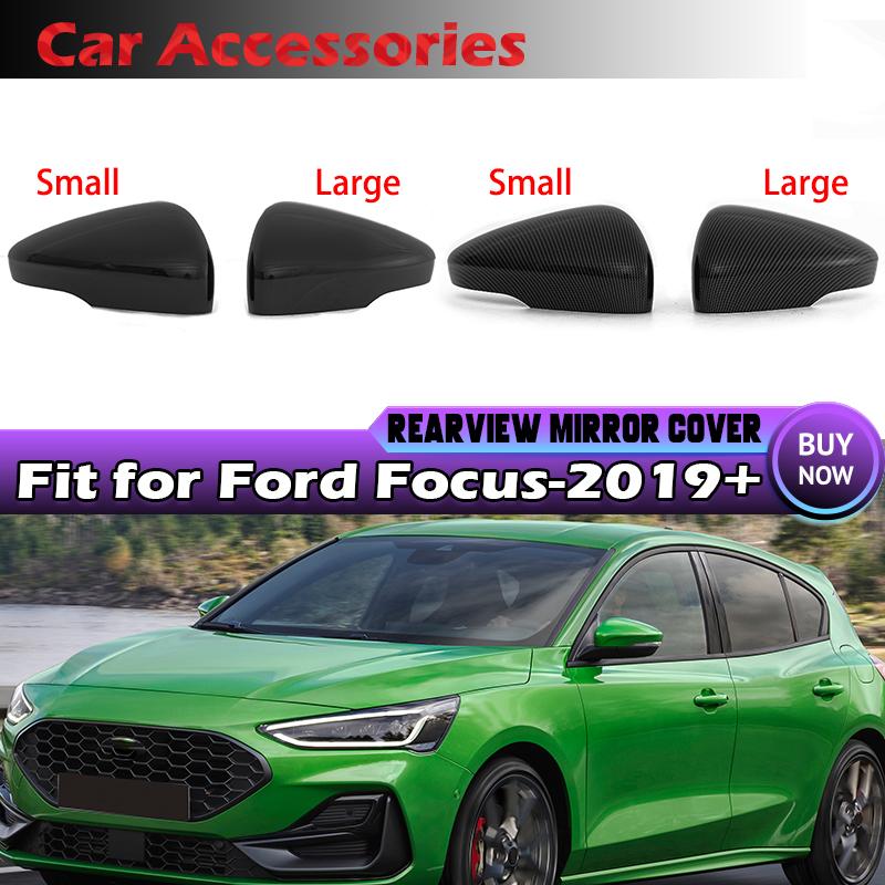 Rearview Mirror Cover Housing For Ford Focus MK4 2019-2023 LHD Black/Carbon Pattern Side Mirror Cap US Version Car Accessories