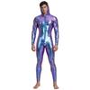 Men Metallic Shiny Hooded Jumpsuit Long Sleeve Front Zip-up Leggings Tights Catsuit Bodysuit for Rave Party Clubwear Night Out