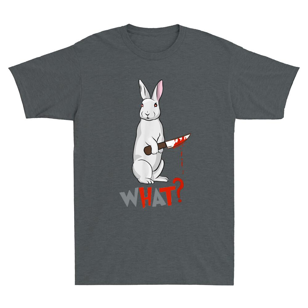 What Funny Scary Eyed Killer Bunny Rabbit With Knife Novelty Unisexs Tshirt Gift