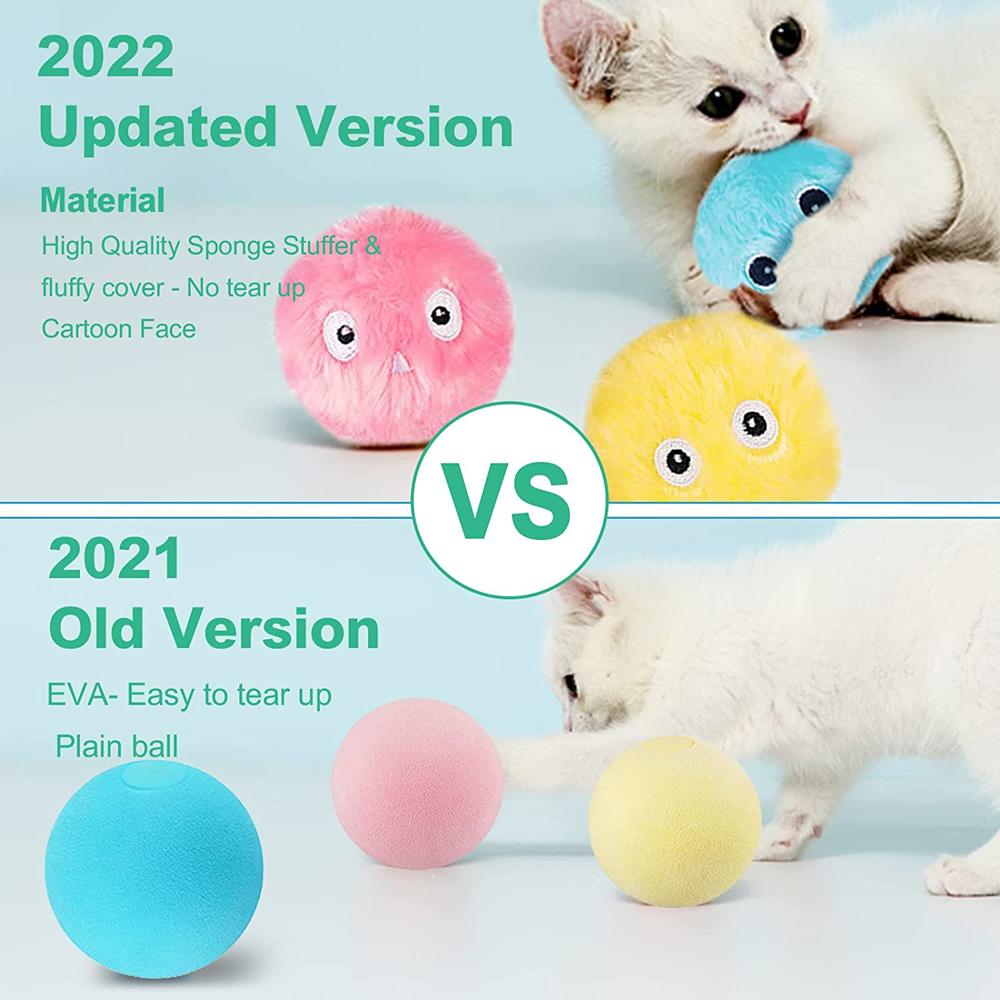 

Interactive Cat Toys for Indoor Kitten Kitty Exercise 3 Pack Fluffy Plush Chirping Balls Flapping Duck Silvervine Catnip