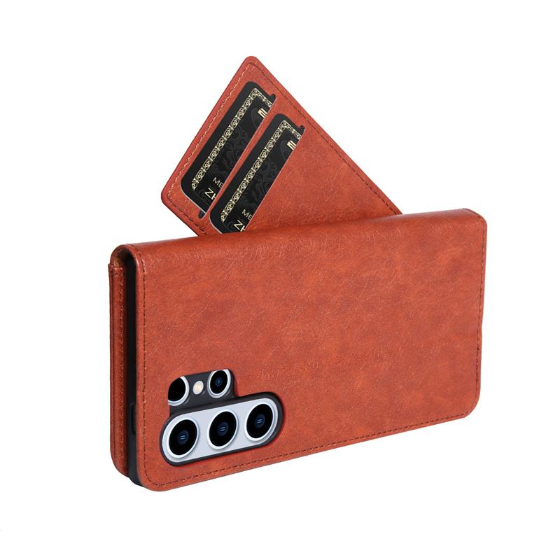 Leather Wallet Card Slot Holder Phone Case For Samsung S24 S23 S22 S21 S20 S30 Ultra FE Plus Flip Cover Protective Case