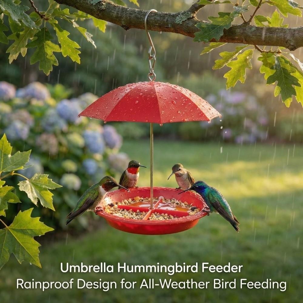 Mangiatoia per Uccelli a Ombrello Resistente alle Intemperie Protezione UV Bevitore d'Acqua per Uccelli Bird Watching