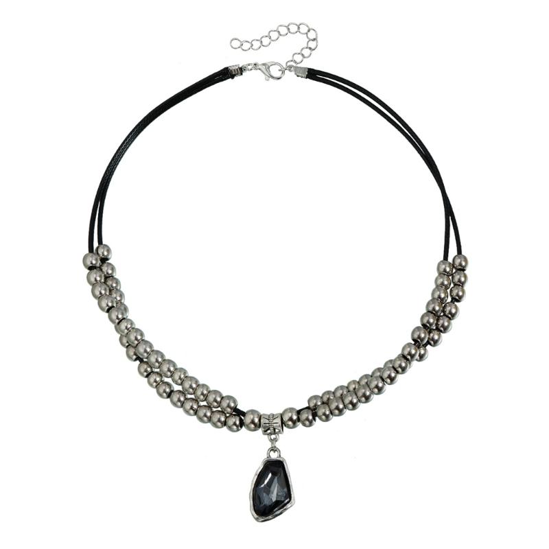 Unique Dark Girl Gothic Geometric Multi Faceted Alloy Necklace Lightweight 14g For Everyday Versatile Styling 1