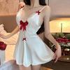 Sexy Lingerie Bow Lace Hollow Pajamas Summer Suspenders Sexy Home Nightdress