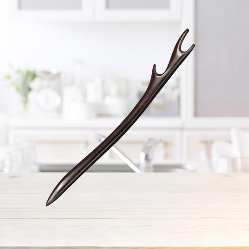 FRCOLOR Ebony Wood Hairpin, 7-inch Single-Prong Kanzashi Hair Stick, Japanese Style Hair Accessory for Formal Occasions, Weddings, and Daily Wear,