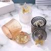Creative Glass Jar Candle Jar with Lid Multicolor Jewelry Storage Box Round Storage Jar Living Room Home Decoration Accessories