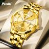 Men's watch waterproof luminous double calendar business gold watch men's quartz watch
