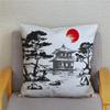 45*45 Classical Ink Landscape Printing Pattern Cushion Cover Home Living Room Sofa Decoration Square Pillow Case