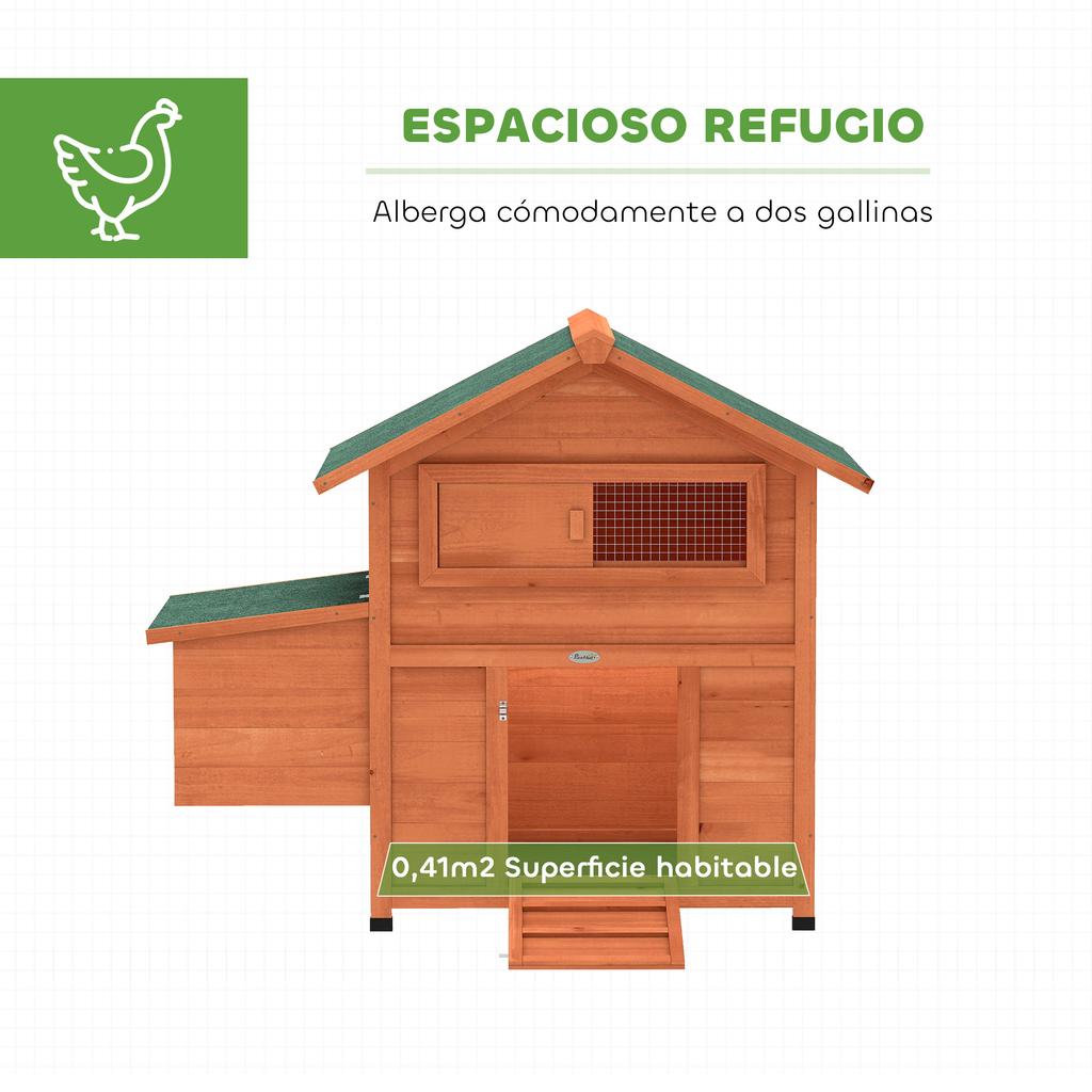 Wooden Outdoor Chicken Coop 113.5x67.5x95.5 cm Chicken Coop with Nesting Box, Removable Tray, Waterproof Roof, and Perches