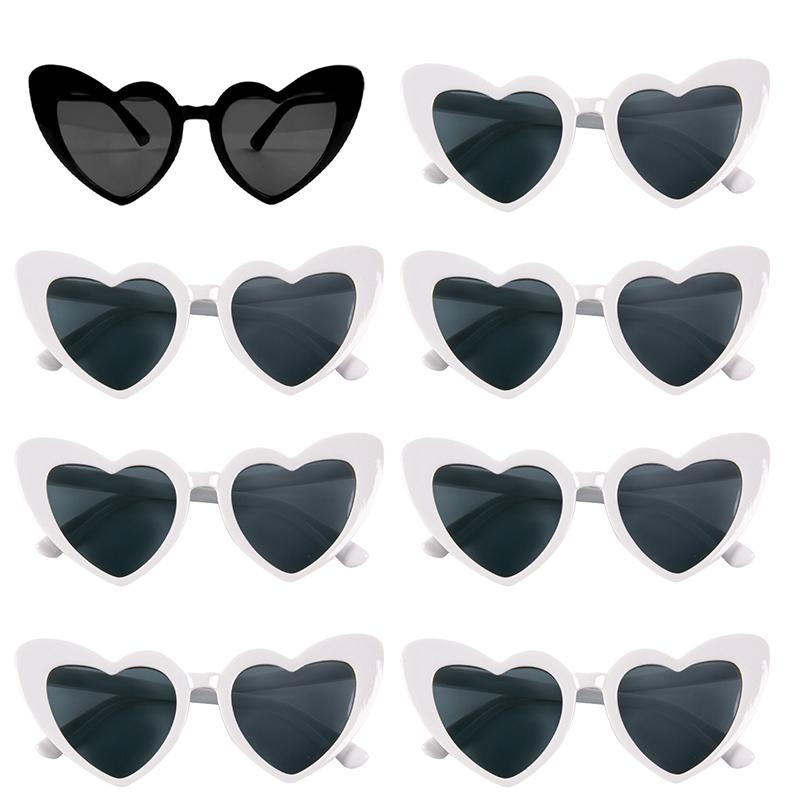 6/8pairs Vintage Heart Shaped Sunglasses Bachelorette Bride Bridesmaid glasses Wedding Bridal Shower Decor woman Hen party gifts 5