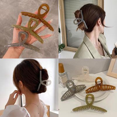Korean Version of Acrylic Large Transparent Hair Clip Female Sweet Temperament Back Head Shark Hairpin Hair Accessories