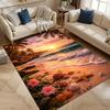 1PC Beach sunset with palm trees Print Carpet Rug for Living Room Bedroom Sofa Doormat Home Decor Non-slip Floor Mat