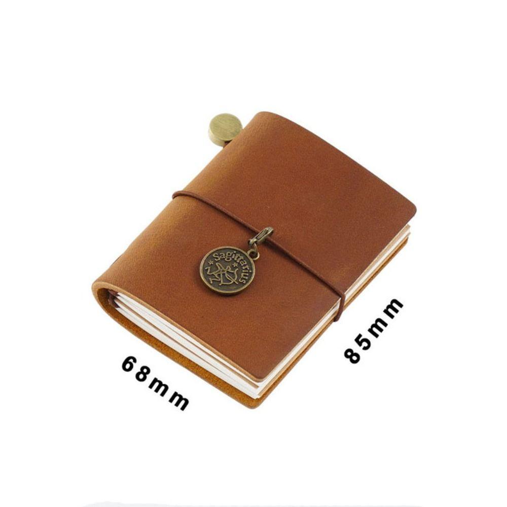 Genuine Leather Traveler's Notebook Mini Size Leather Notebook Gift Loose-leaf Notebook  For Notes