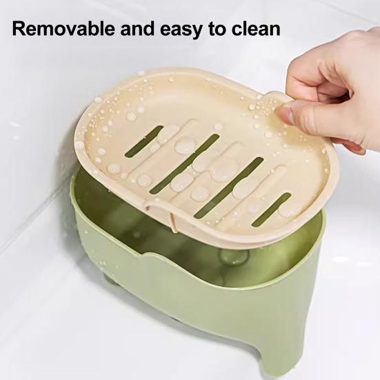 Soap Holder Non-Slip Design Easy To Clean Double Layer Versatile Soap Dish with Drain Holes Bathroom Decoration
