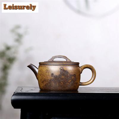Teiere in argilla viola Yixing da 300 ml, fatte a mano, di grosso calibro, con sezione ipertermica, in minerale grezzo, con filtro, set da tè Zisha, regalo